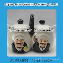 Lovely ceramic chef seasoning bottle with spoon